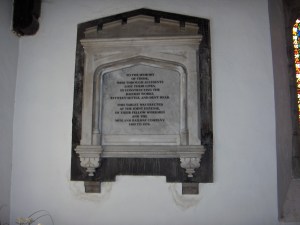 The memorial in the church at Chapel-le-Dale.